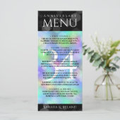 Elegant 34th Opal Wedding Jubileum Celebration Menu (Staand voorkant)