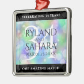 Elegant 34th Opal Wedding Jubileum Celebration Metalen Ornament (Links)