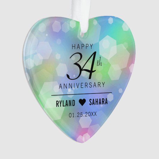 Elegant 34th Opal Wedding Jubileum Celebration Ornament (voorkant)