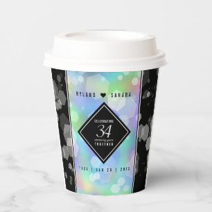 Elegant 34th Opal Wedding Jubileum Celebration Papieren Bekers