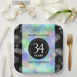 Elegant 34th Opal Wedding Jubileum Celebration Papieren Bordje
