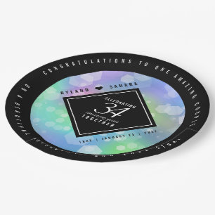Elegant 34th Opal Wedding Jubileum Celebration Papieren Bordje