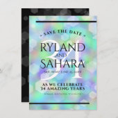 Elegant 34th Opal Wedding Jubileum Celebration Save The Date (Voorkant / Achterkant)