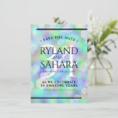 Elegant 34th Opal Wedding Jubileum Celebration Save The Date (Staand voorkant)