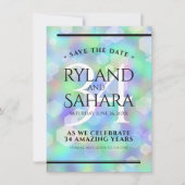 Elegant 34th Opal Wedding Jubileum Celebration Save The Date (Voorkant)