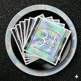 Elegant 34th Opal Wedding Jubileum Celebration Servet