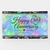 Elegant 34th Opal Wedding Jubileum Celebration Spandoek (Horizontaal)