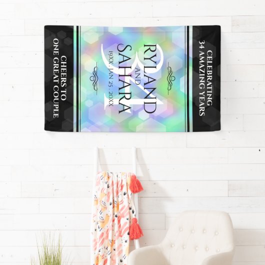 Elegant 34th Opal Wedding Jubileum Celebration Spandoek (Insitu)