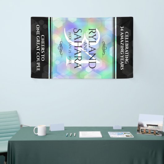 Elegant 34th Opal Wedding Jubileum Celebration Spandoek (Beurs)
