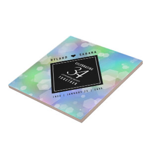 Elegant 34th Opal Wedding Jubileum Celebration Tegeltje