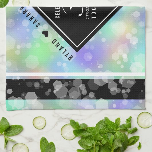 Elegant 34th Opal Wedding Jubileum Celebration Theedoek (Gevouwen)