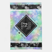 Elegant 34th Opal Wedding Jubileum Celebration Theedoek (Verticaal)