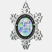 Elegant 34th Opal Wedding Jubileum Celebration Tin Sneeuwvlok Ornament (Rechts)