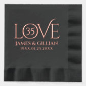 Elegant 35th Coral Wedding Anniversary Years Folie Servetten (Voorkant)