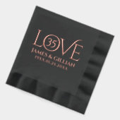 Elegant 35th Coral Wedding Anniversary Years Folie Servetten (Links)