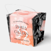 Elegant 35th Coral Wedding Jubileum Bedankdoosjes (Achterkant)