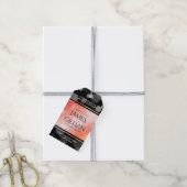Elegant 35th Coral Wedding Jubileum Cadeaulabel (Met Touw)