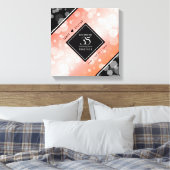 Elegant 35th Coral Wedding Jubileum Canvas Afdruk (Insitu (Slaapkamer))