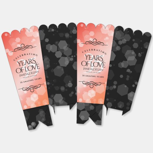 Elegant 35th Coral Wedding Jubileum Celebration Bedankdoosjes (Ongevouwen)