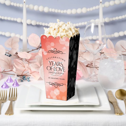 Elegant 35th Coral Wedding Jubileum Celebration Bedankdoosjes (Huwelijk)