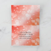 Elegant 35th Coral Wedding Jubileum Celebration Bedankkaart (Binnen)