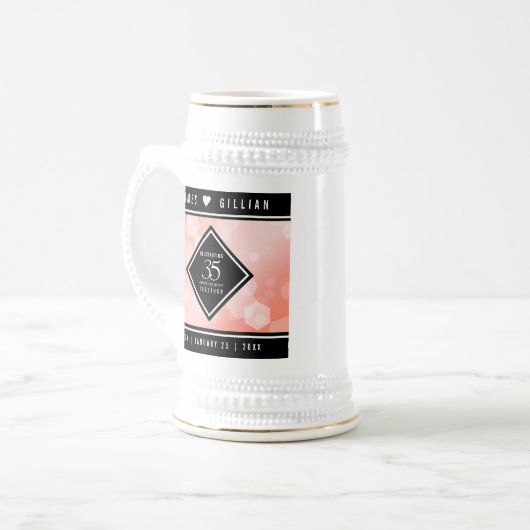 Elegant 35th Coral Wedding Jubileum Celebration Bierpul (Voorkant links)