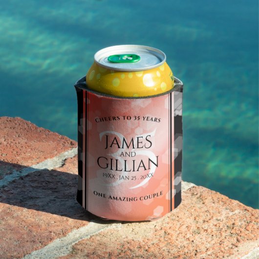 Elegant 35th Coral Wedding Jubileum Celebration Blikjeskoeler (Insitu Zwembad)