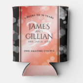 Elegant 35th Coral Wedding Jubileum Celebration Blikjeskoeler (Voorkant)