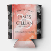 Elegant 35th Coral Wedding Jubileum Celebration Blikjeskoeler (Achterkant)