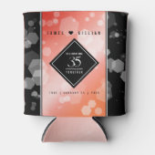 Elegant 35th Coral Wedding Jubileum Celebration Blikjeskoeler (Voorkant)