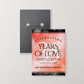 Elegant 35th Coral Wedding Jubileum Celebration Button (Voorkant / Achterkant)