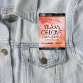 Elegant 35th Coral Wedding Jubileum Celebration Button (Insitu)