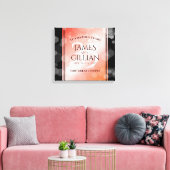 Elegant 35th Coral Wedding Jubileum Celebration Canvas Afdruk (Insitu (Woonkamer))