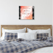 Elegant 35th Coral Wedding Jubileum Celebration Canvas Afdruk (Insitu (Slaapkamer))