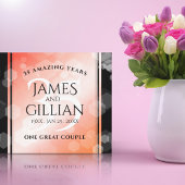 Elegant 35th Coral Wedding Jubileum Celebration Canvas Afdruk