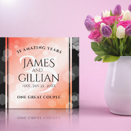 Elegant 35th Coral Wedding Jubileum Celebration Canvas Afdruk