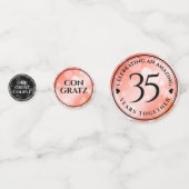 Elegant 35th Coral Wedding Jubileum Celebration Confetti (Voorkanten)