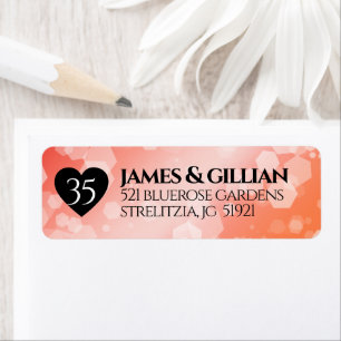 Elegant 35th Coral Wedding Jubileum Celebration Etiket