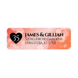 Elegant 35th Coral Wedding Jubileum Celebration Etiket