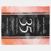 Elegant 35th Coral Wedding Jubileum Celebration Fleece Deken (Voorkant (Horizontaal))