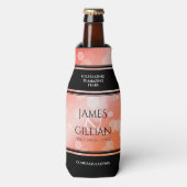 Elegant 35th Coral Wedding Jubileum Celebration Flesjeskoeler (Fles Voorkant)