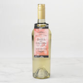 Elegant 35th Coral Wedding Jubileum Celebration Flessenhanger (Op fles)