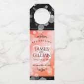 Elegant 35th Coral Wedding Jubileum Celebration Flessenhanger (Voorkant)