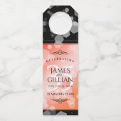 Elegant 35th Coral Wedding Jubileum Celebration Flessenhanger (Achterkant)