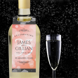 Elegant 35th Coral Wedding Jubileum Celebration Flessenhanger