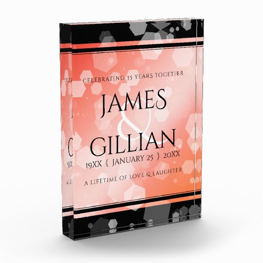 Elegant 35th Coral Wedding Jubileum Celebration Fotoblokken (Links)