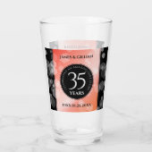 Elegant 35th Coral Wedding Jubileum Celebration Glas (Achterkant)