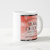 Elegant 35th Coral Wedding Jubileum Celebration Grote Koffiekop (Voorkant rechts)