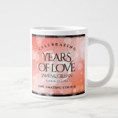 Elegant 35th Coral Wedding Jubileum Celebration Grote Koffiekop (Rechts)