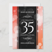 Elegant 35th Coral Wedding Jubileum Celebration Kaart (Voorkant)